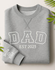 Custom Mother, Father Embroidered Unisex Sweatshirt, Personalised Family Jumper Unisex Oversized Crewneck Mum/ Mom/ Dad Embroidery Xmas Gift