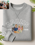 Custom Photo Embroidered Family Sweatshirt, Personalised Portrait Crewneck Jumper Oversize The Crew Name Embroidery, Christmas Birthday Gift