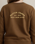 Custom Photo Embroidered Mum Sweatshirt, Personalised Family Portrait Jumper, Oversized Crewneck Name Embroidery, Mother's Day, Gift for Mom