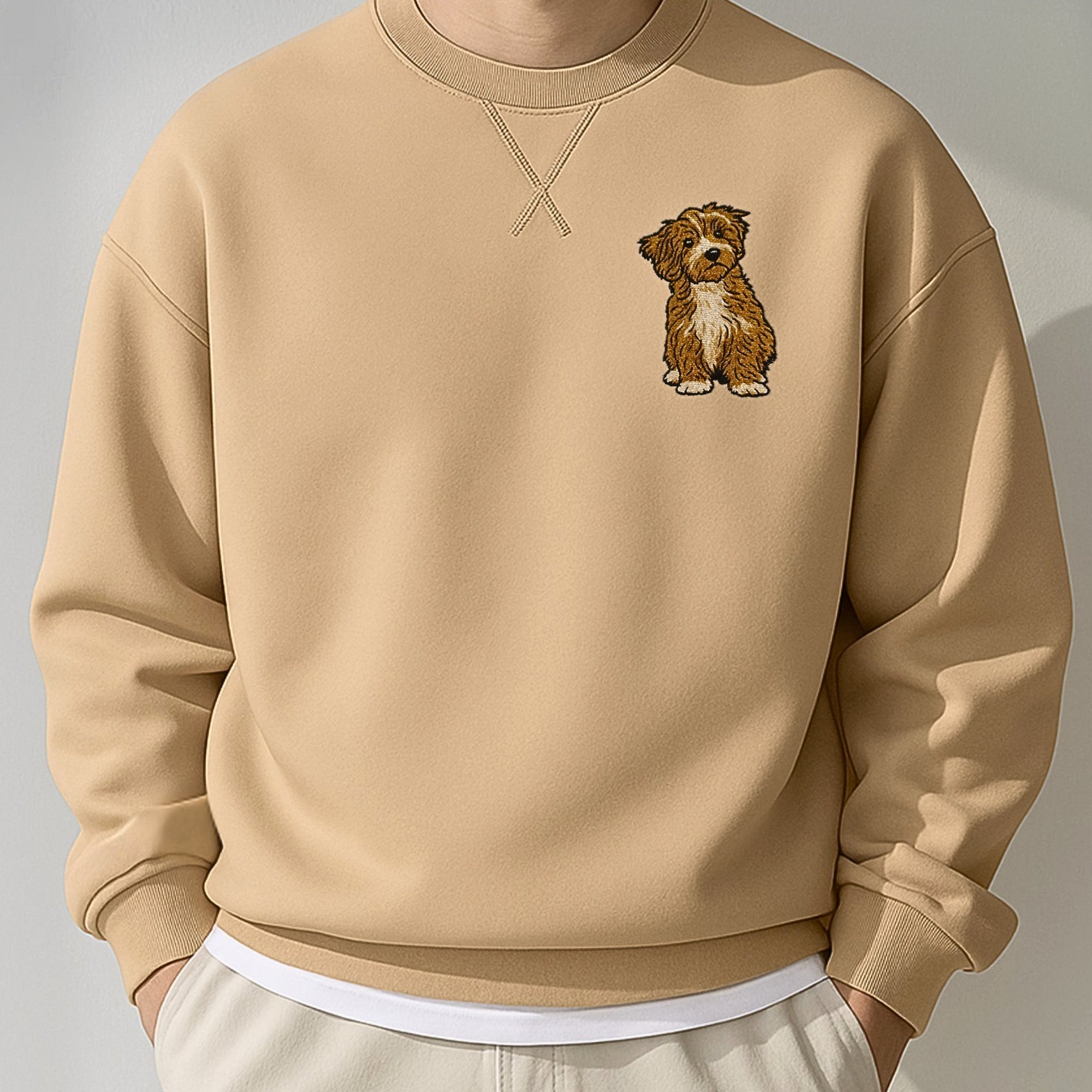 Custom Photo Embroidered Unisex Sweatshirt, Personalised Pet, Couple, Family Portrait Jumper, Unisex Oversized Crewneck Name Embroidery Gift