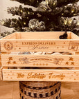 Custom Engraved Christmas Eve Box Crate - Large