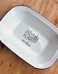 Custom Engraved Enamel Camping Retro Pie Dish/ Baking Tray