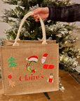 Personalised Printed Christmas Eve Jute Bag