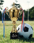 Metal Golden Trophy Cup & Custom Engraved Plaque, Personalised Award Winner, Sport, Staff, Teacher, Employee, Dad Celebration Gift Keepsake
