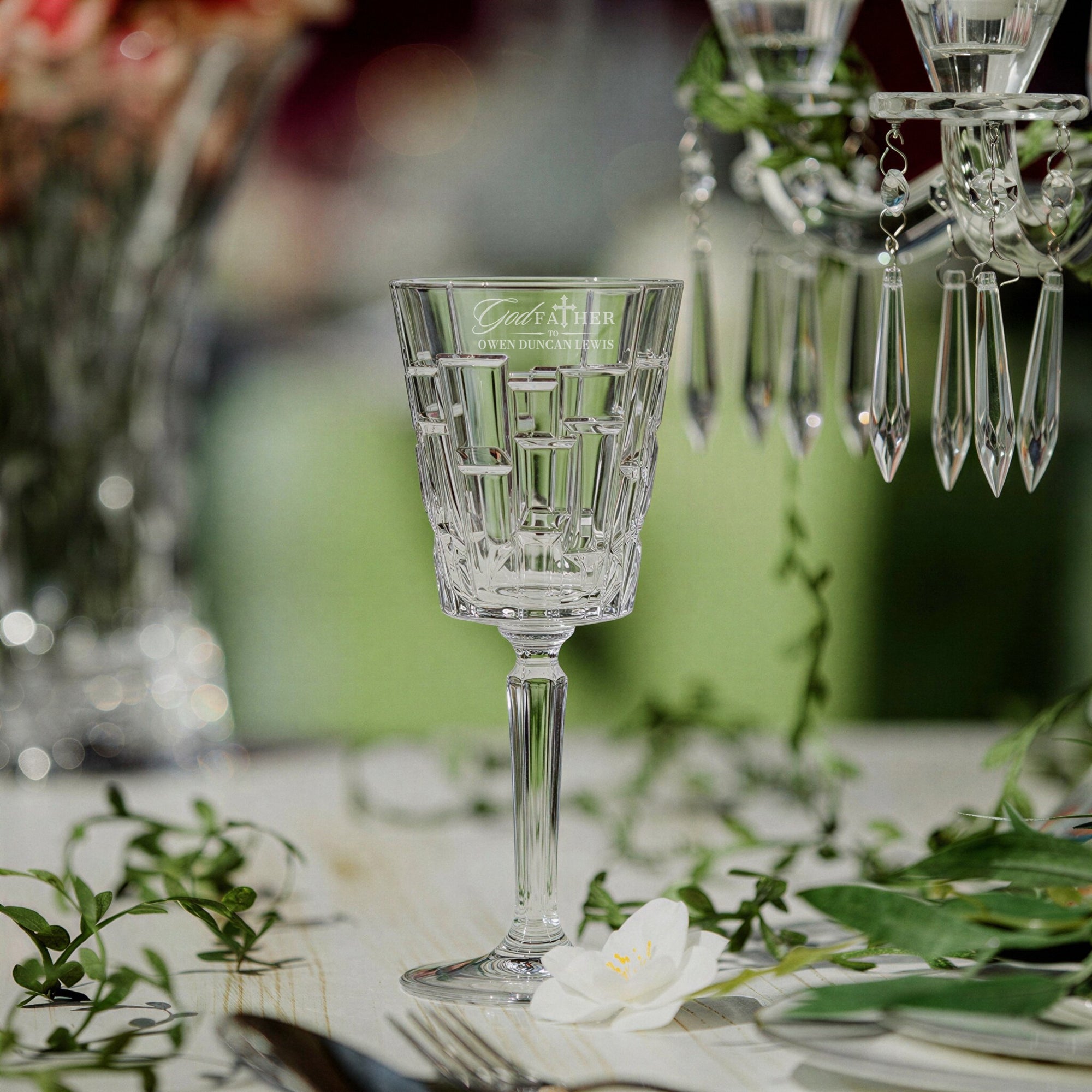 Personalised 280ml Italian Crystal Wine Goblet Glass, Custom Engraved RCR Cristalleria Glassware, Housewarming Barware Birthday Wedding Gift