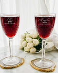 Personalised 290ml Italian Crystal Wine Goblet Diamond Cut Glass, Custom Engraved RCR Cristalleria Glassware/Barware, Birthday, Wedding Gift