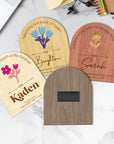 Personalised 3D Acrylic Flower Wooden Magnet, Custom Engraved Thank You, Appreciation Teacher Gift, End of Year/ Grad Coach Mentor Keepsake