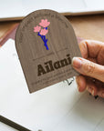 Personalised 3D Acrylic Flower Wooden Magnet, Custom Engraved Thank You, Appreciation Teacher Gift, End of Year/ Grad Coach Mentor Keepsake