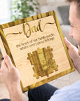 Personalised 3D Dad Puzzle Pieces on Engraved Wooden Block Sign, Birthday, Father's Day Gift, Daddy, Grandpa Grandad, Family Memory Keepsake
