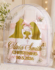 Personalised 3D Raised Acrylic Clear Arch Christening Box, Custom Transparent Baptism Memory Box, First Birthday, Baby Shower Keepsake Gift