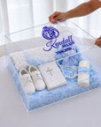 Personalised 3D Raised Acrylic Clear Christening Box, Custom Made Transparent Baptism Memory Box, First Birthday, Baby Shower Keepsake Gift