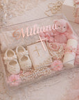 Personalised 3D Raised Acrylic Clear Christening Box, Custom Made Transparent Baptism Memory Box, First Birthday, Baby Shower Keepsake Gift