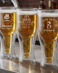 Personalised 400mL Bottom Up Double Wall Beer Glass, Engraved Brewery Bottle Inside Pint Mug, Wedding Groomsmen, Custom Logo Corporate Gift