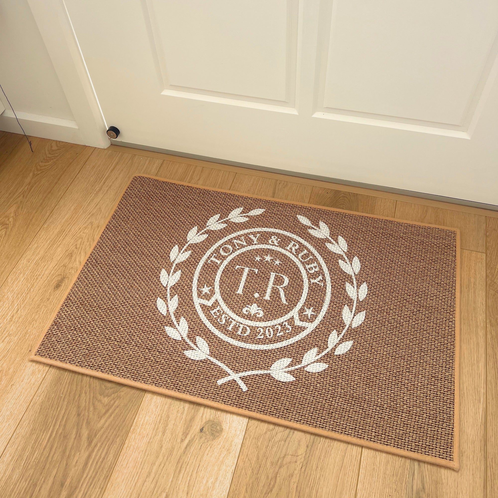 Personalised Woven Indoor Door Mat, Custom Print Anti Slip Washable Kitchen Laundry Welcome Entry Floor Rug Hallway Runner Housewarming Gift