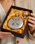 Personalised 5oz Round Hip Flask & Funnel Gift Set for Women, Custom Engraved Wedding Bridesmaid, Lady Birthday, Logo Corporate Keepsake Box
