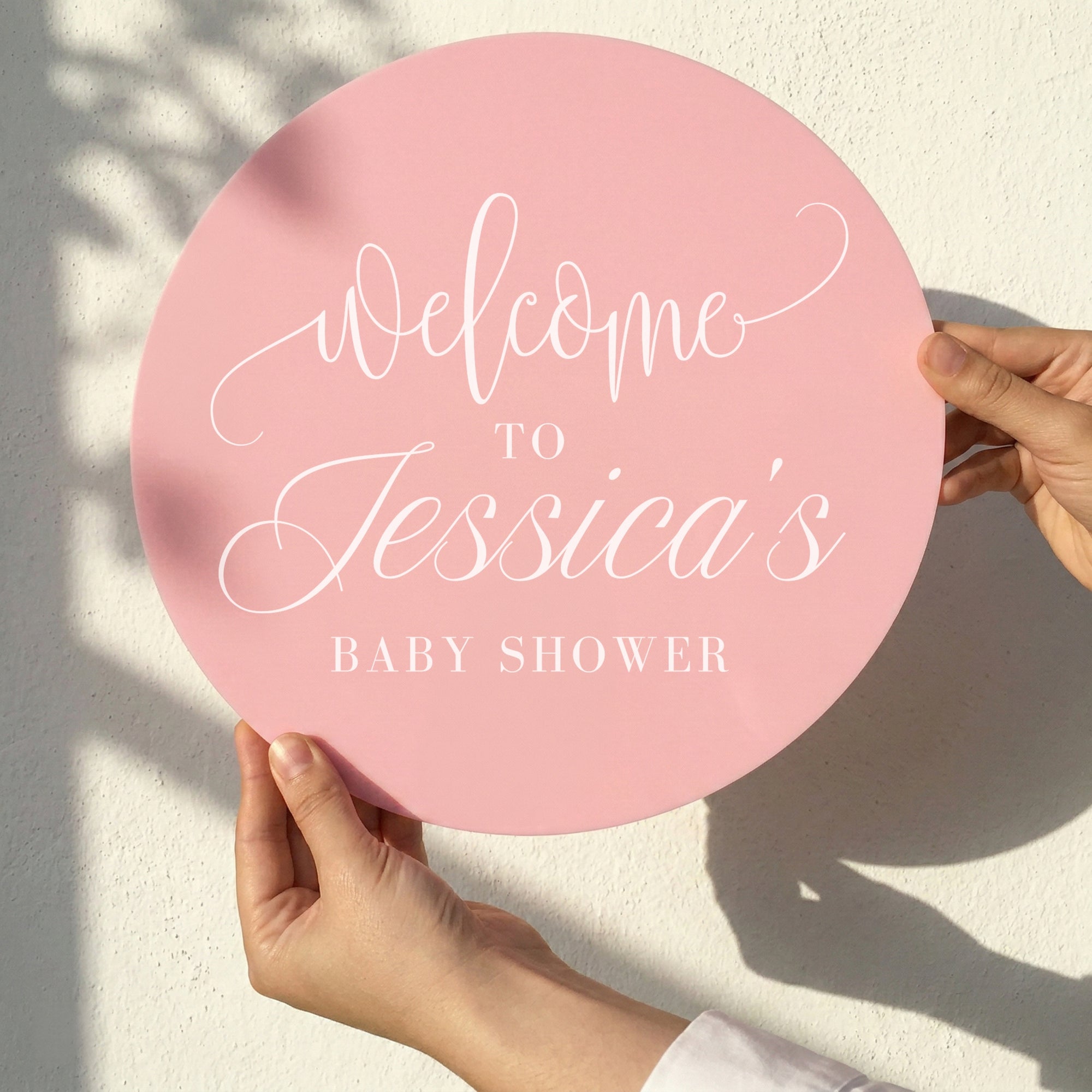 Personalised Acrylic Round Birthday Signage, Custom UV Print Mirror First Baby Shower, Christening/ Baptism Event Welcome Sign, Party Decor