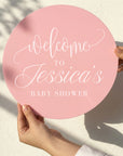 Personalised Acrylic Round Birthday Signage, Custom UV Print Mirror First Baby Shower, Christening/ Baptism Event Welcome Sign, Party Decor