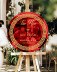 Personalised Acrylic Round Wedding Signage, Custom UV Print Mirror Engagement/ Anniversary/ Vu Quy/ Double Happiness/ Tan Hon Welcome Sign