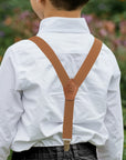 Personalised Adjustable Kid Suspender Clips, Engraved Elastic Shoulder Leather Strap, Page Boy Y- Back 3 Clips Belt Accessories Wedding Gift
