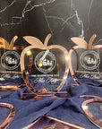 Personalised Apple Award Plaque/ Custom 3D Engraved Acrylic School Graduate Teacher Trophy, Sport Coach, Mentor Keepsake Xmas Corporate Gift