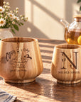 Personalised Bamboo Cup, Custom Engraved Name Reusable Eco Coffee/ Beverage Tumbler, Logo Drinkware, Birthday, Housewarming, Corporate Gift