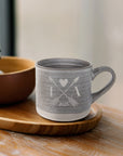 Personalised Ceramic Coffee Mug, Custom Engraved Tea Cup Latte Mug, Porcelain Drinkware Wedding Favour Mum Dad Birthday, Xmas Corporate Gift
