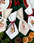 Personalised Christmas Linen Napkin, Custom Embroidered Holiday Dinner Towel, Festive Name Place Setting, Xmas Table Decor, Family Host Gift