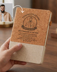 Personalised Cork & Fabric A5 Notebook, Eco-Friendly Custom Engraved Lined Diary, Business Logo Journal, Graduation Birthday, Corporate Gift