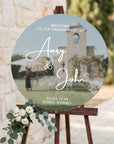 Personalised Couple Names Acrylic Round Wedding Signage, Custom UV Print Mirror Welcome Sign, Engagement/ Anniversary/ Vu Quy/ Tan Hon Decor