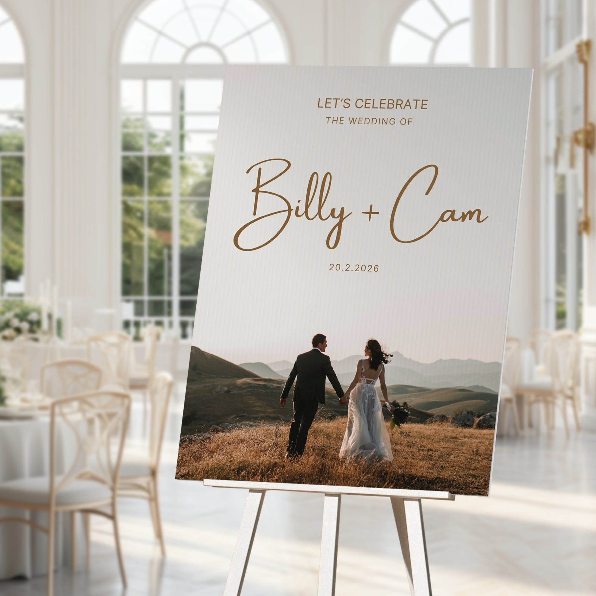 Personalised Couple Photo Wedding Welcome Corflute Sign, Custom Print Entrance Poster Bridal Shower Reception Event Engagement Party Signage