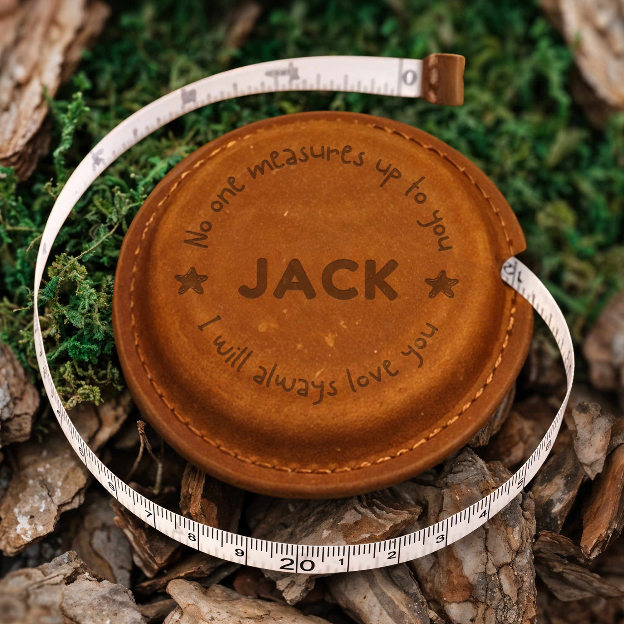 Personalised Cowhide Leather Measuring Tape, Custom Engraved Loved Beyond Measure, Dad Mom, Groomsman, Craft Handyman Builder Corporate Gift