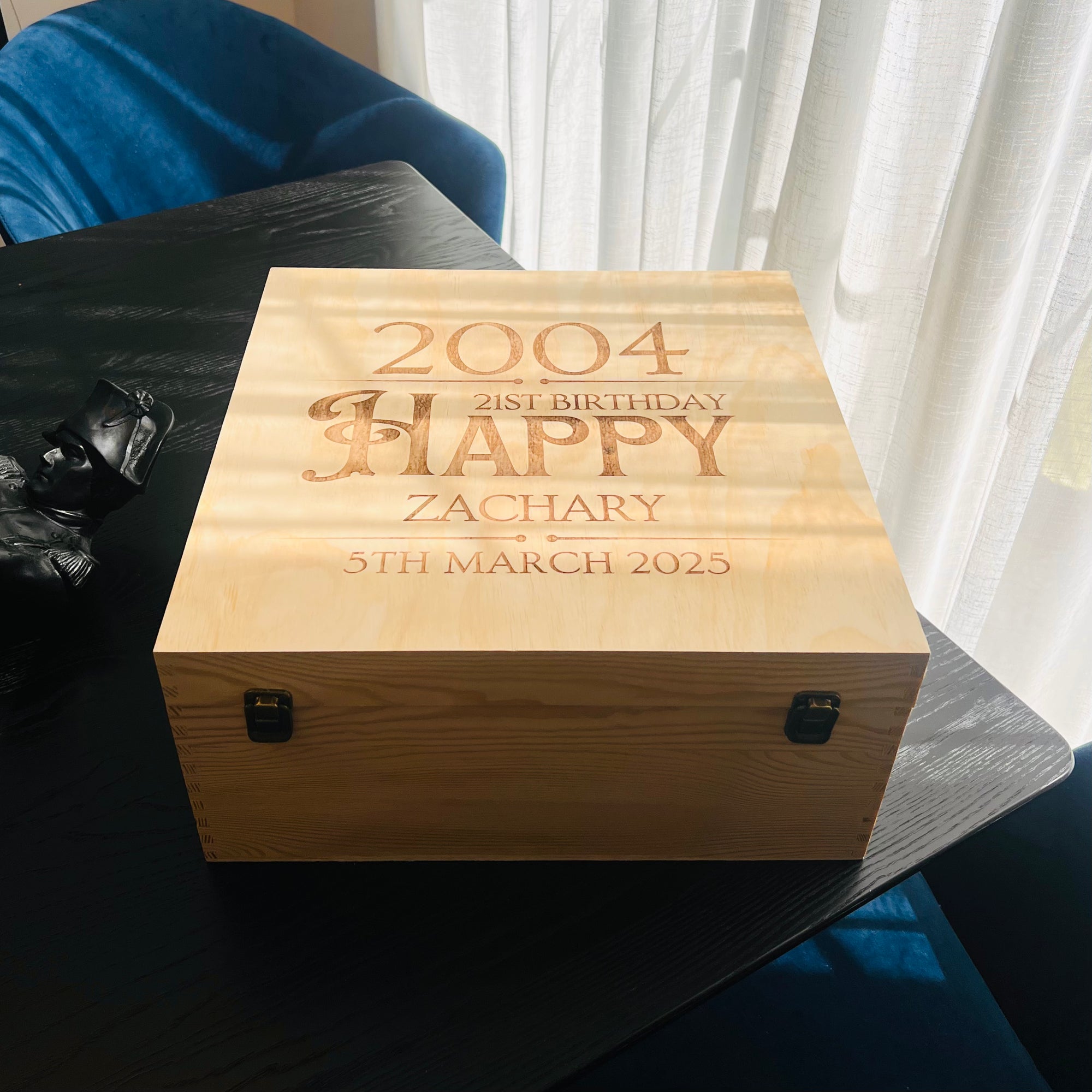 Personalised Custom Engraved Logo Extra Large Wooden Box, Groomsman Proposal, Wedding, Birthday, Father, Corporate Gift
