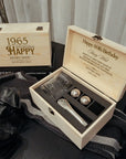 Personalised Deluxe Diamond Italian Crystal Whiskey Glass, 2 Chilling Balls, Tongs, Pouch & Engraved Wooden Box, Groomsman Barware Gift Set