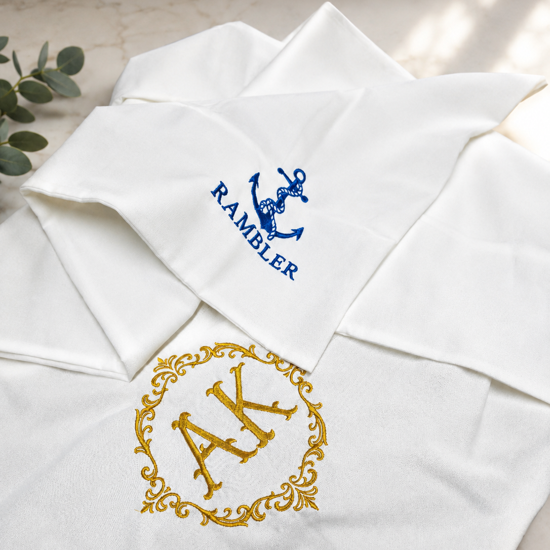 Personalised Embroidered Cotton Pillowcase 50x80cm, Custom Name Monogram Bedding Cushion Cover, Housewarming, Wedding Anniversary, Home Gift