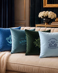 Personalised Embroidered Velvet Cushion Cover 50x50cm, Custom Name & Monogram Luxe Throw Pillow Home Décor, Housewarming, Xmas, Wedding Gift