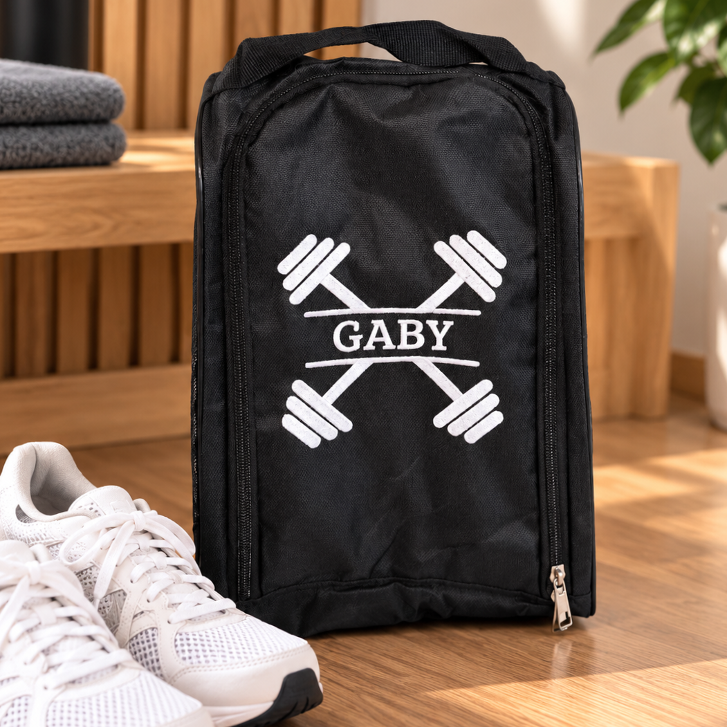 Personalised Embroidered Waterproof Golf/ Gym Shoe Bag, Custom Name Breathable Zippered Travel/ Tennis Sport Sneaker Carry Storage, Dad Gift