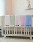 Personalised Embroidery Baby Fur Blanket, Custom Kid Name Throw, First Birthday, Newborn Arrival Shower Christening Baptism New Parents Gift