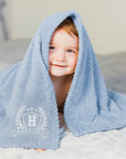 Personalised Embroidery Baby Fur Blanket, Custom Kid Name Throw, First Birthday, Newborn Arrival Shower Christening Baptism New Parents Gift