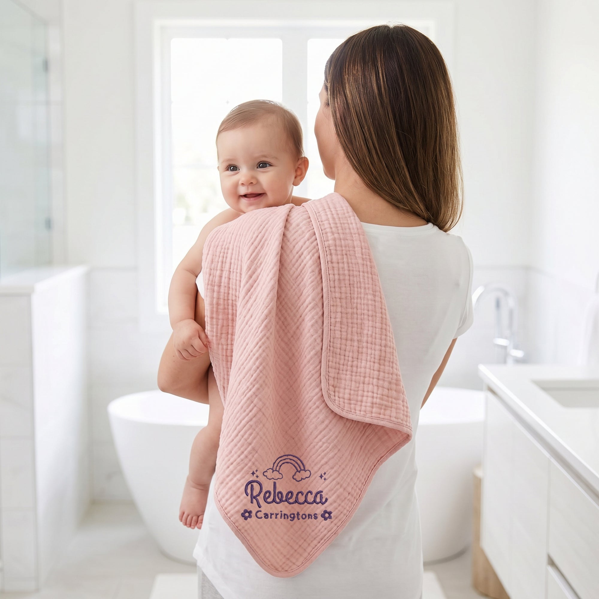 Personalised Embroidery Baby Hooded Bath Towel, Custom Infant Name Blanket, First Birthday, Newborn Shower, Kid Christening New Parents Gift