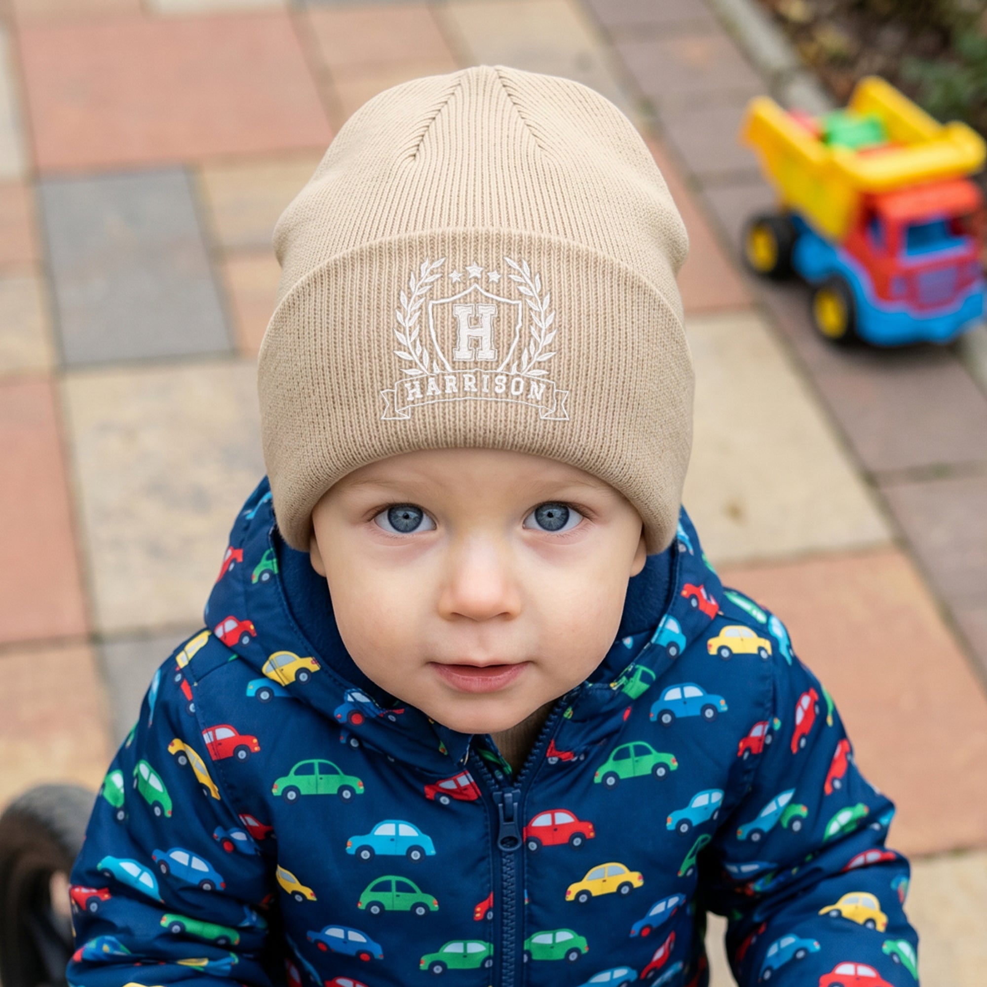 Personalised Embroidery Baby Knitted Beanie, Custom Name Newborn Toddler Winter Hat, Kid Infant Cap, First Birthday Shower, Christening Gift