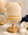 Personalised Embroidery Baby Knitted Bear Ears Beanie, Custom Name Newborn Toddler Winter Hat, Kid, Infant Birthday Shower, Christening Gift