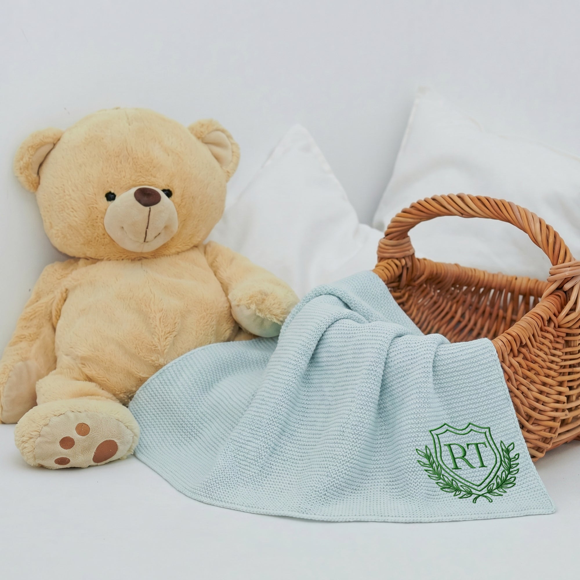 Personalised Embroidery Baby Knitted Blanket, Custom Kid Name Throw, First Birthday, Newborn Arrival, Shower Christening, Gender Reveal Gift