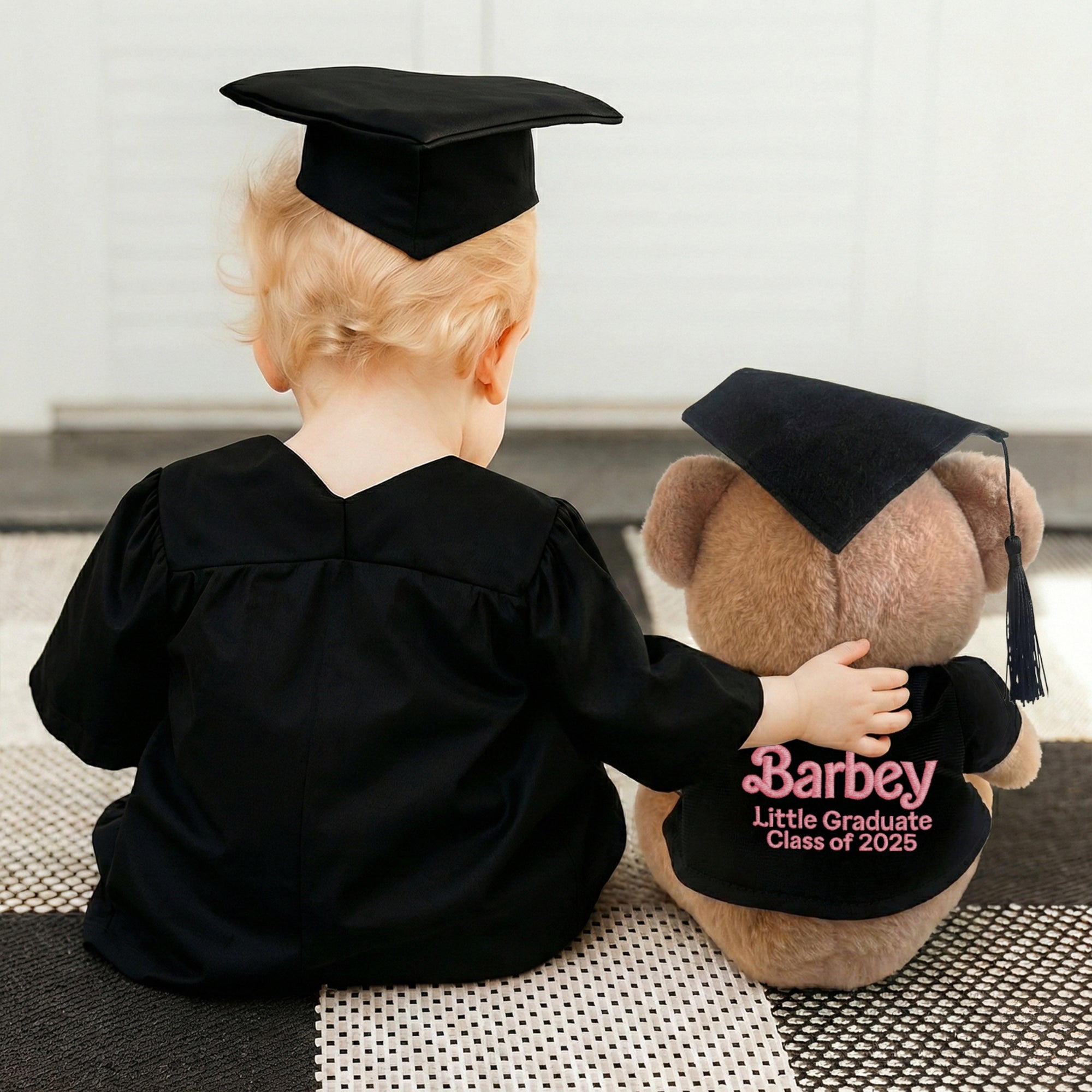 Personalised Embroidery Graduation Teddy &amp; Congrats Sign, Custom Cap &amp; Gown Bear, Kid, Preschool/ Year 6/ 12/ University Plush Keepsake Gift