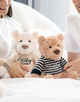 Personalised Embroidery Knit Sweater Teddy Bear, Custom Embroidered Snuggle Plush Toy, Baby Shower Birthday, Anniversary Couple Wedding Gift