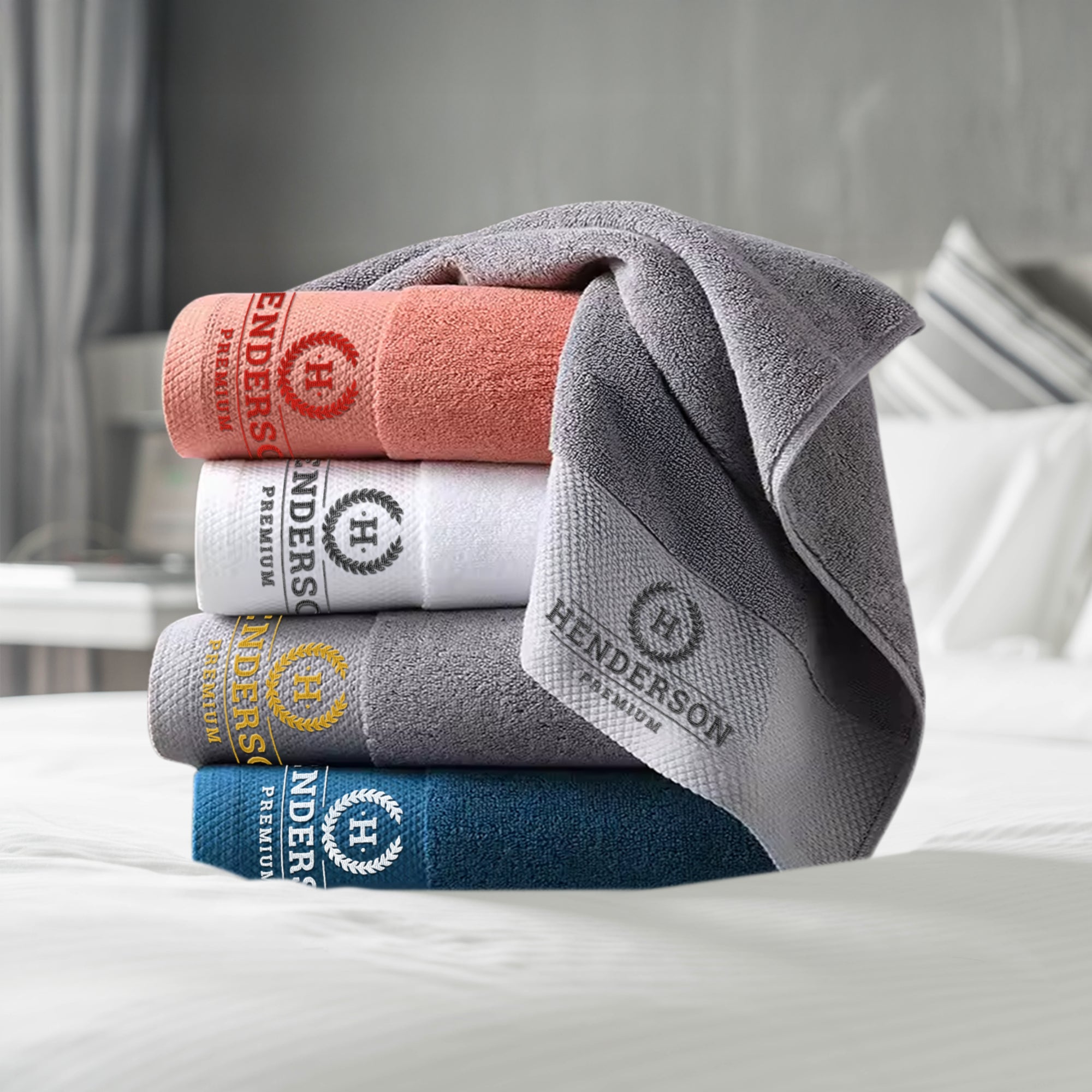 Personalised Embroidery Pattern Bath Towel, Custom Embroidered Name Logo Hotel Hair Salon Spa Towels, Birthday, Housewarming, Corporate Gift