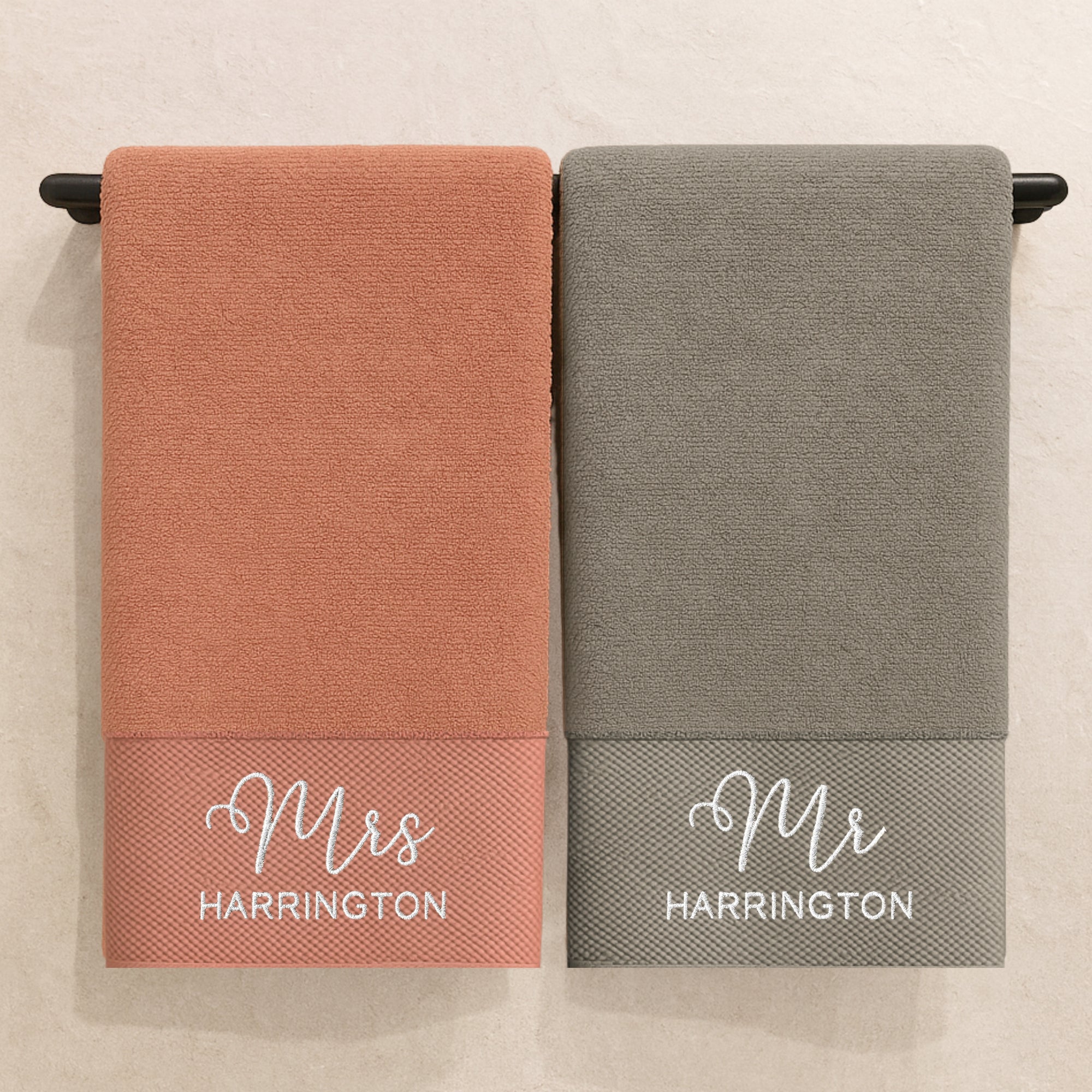 Personalised Embroidery Pattern Bath Towel, Custom Embroidered Name Logo Hotel Hair Salon Spa Towels, Birthday, Housewarming, Corporate Gift