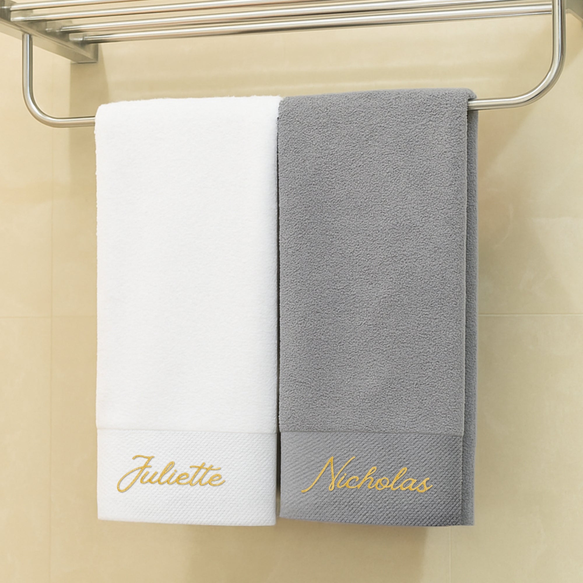 Personalised Embroidery Pattern Bath Towel, Custom Embroidered Name Logo Hotel Hair Salon Spa Towels, Birthday, Housewarming, Corporate Gift