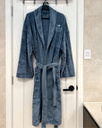 Personalised Embroidery Plush Bathrobe, Custom Name Embroidered Luxury Men Women Dressing Gown, Logo Spa Robe, Housewarming Anniversary Gift