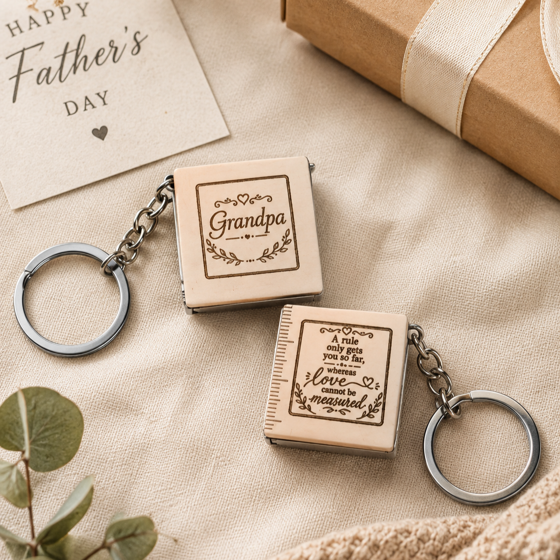 Personalised Engraved Metal Measuring Tape Keychain, Custom Mini Pocket Retractable Tape Keyring, Dad Birthday, Tradies Logo Corporate Gift