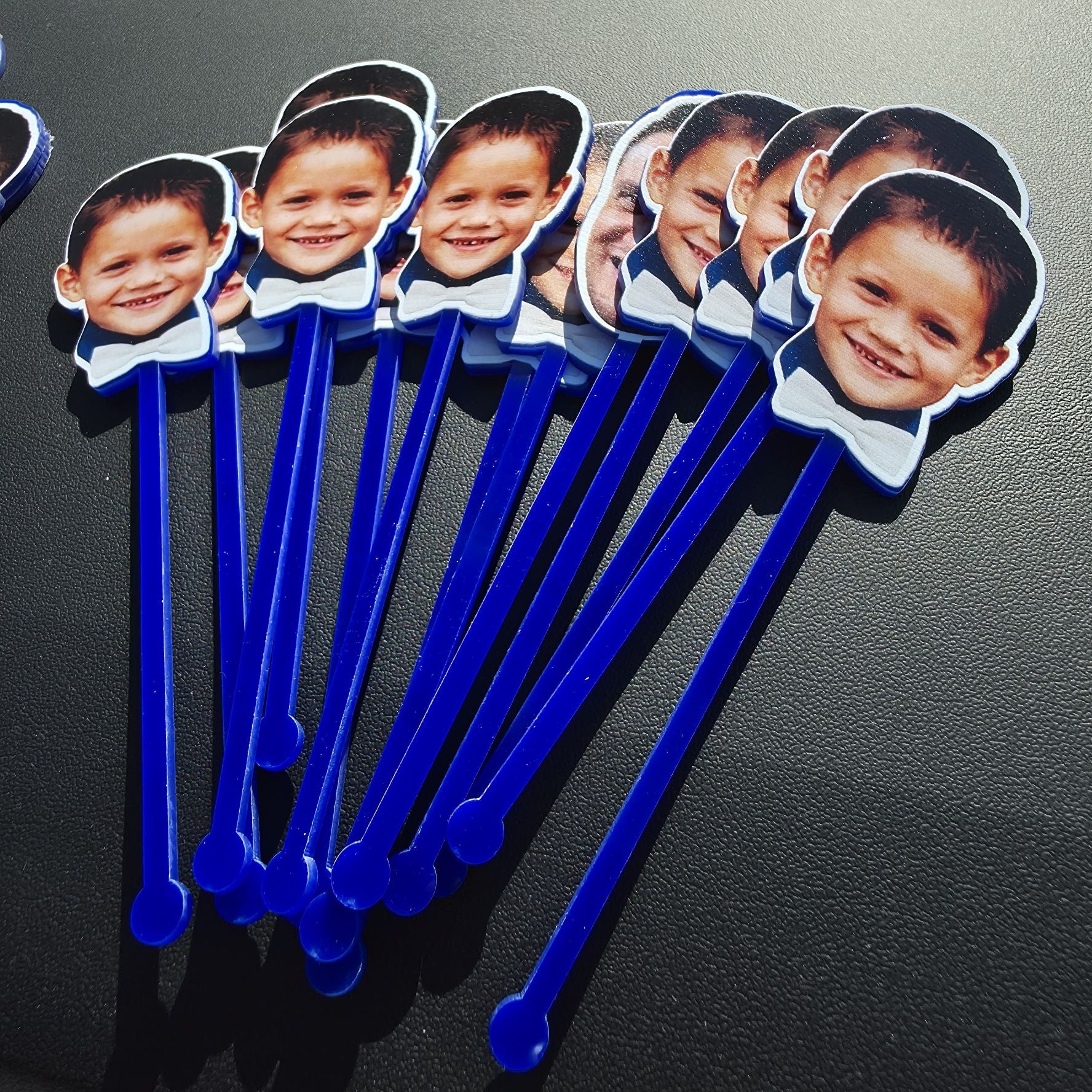 Personalised Face Photo Hat Acrylic Drink Stirrers, Custom Pet Coffee/ Cocktail Sticks Wedding Favours, Birthday, Graduate Party Decors Gift